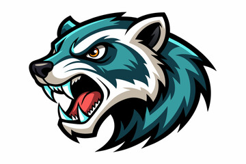  logo depicting the face of a snarling ferret vector illustration