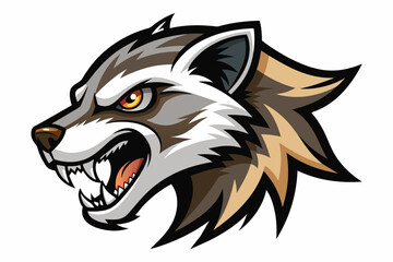  logo depicting the face of a snarling ferret vector illustration