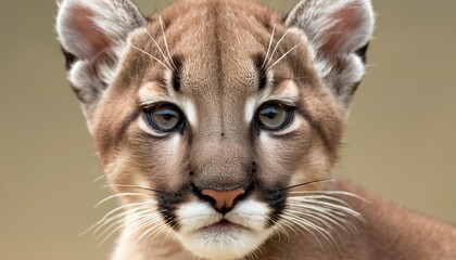Obraz premium Portrait baby cougar, mountain lion or puma