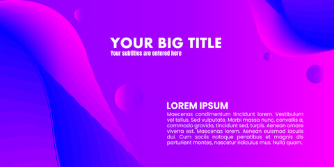 A purple and blue gradient background with a heading and subheading.