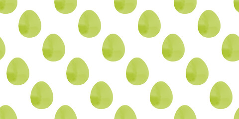 Cute illustration with colorful Easter eggs with watercolor texture, spring banner