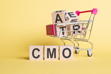 Shopping Cart With Blocks Spelling CMO