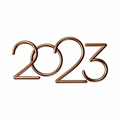 Lettering typography line with the number 2023 against a white background