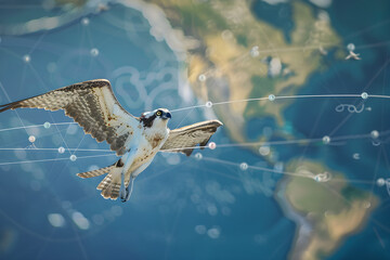 Incredible Journey: An Illustrative Map Representing the Migration Patterns of the Osprey