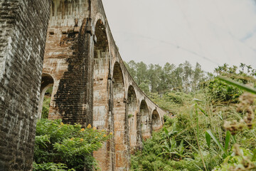 view of the Nine Arch Bridge, also called Bridge in the Sky, near Ella in SRI LANKA