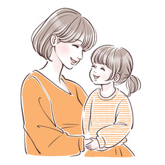 親子/母と子供のイラスト素材