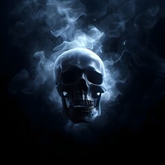 Smoky Skull in Darkness, Generative AI