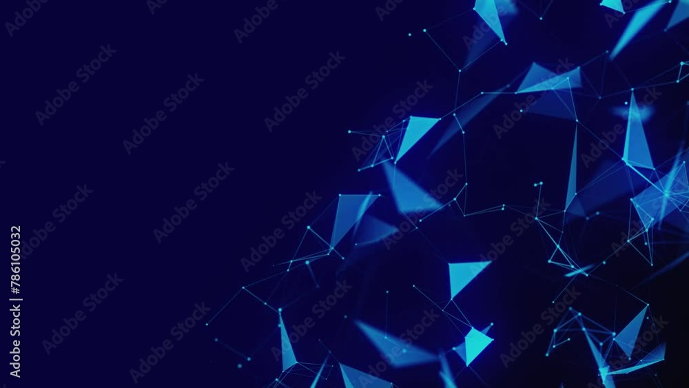 Poster abstract digital connection moving dots and lines. technology background. network connection structu