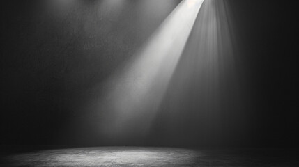 Abstract background with a studio spotlight in grey light