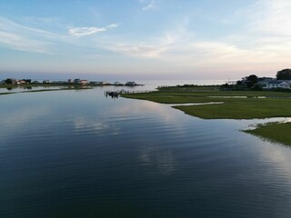 Scenic view of a calm day at the Beach and inlet shots in Old Saybrook Ct