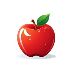 Flat logo vector apple fruit isolated white background, Generative AI