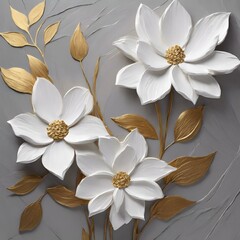 AI generated illustration of flower decorations on a wall in the image