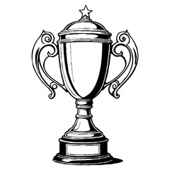 Cup . Black and white illustration for use in graphics. Generated by Ai