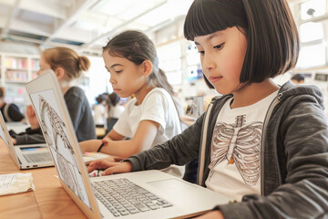 Obraz premium Students engage in augmented reality education