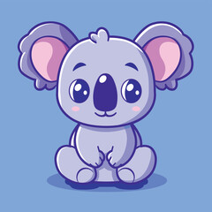 Adorable koala cartoon character illustration flat vector animal mascot design