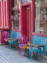 Fototapeta na wymiar Decorative Chairs Tables Cafe