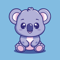 Adorable koala cartoon character illustration flat vector animal mascot design
