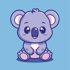 Fototapeta premium Adorable koala cartoon character illustration flat vector animal mascot design