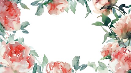 watercolor flowers frame