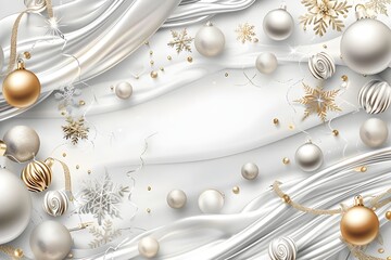 christmas background with balls and snowflakes