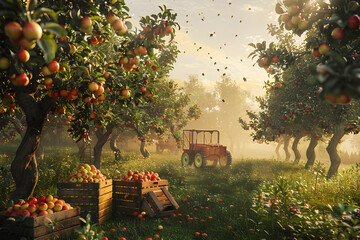 Summer's Bounty: Inspiring and Practical Vision of Orchard Gardening - obrazy, fototapety, plakaty