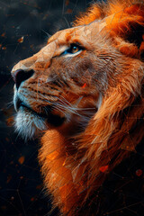 Leo, lion, low poly art illustration. AI generative - 786118675