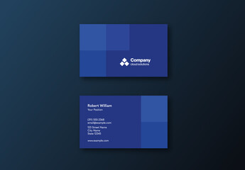 Dark Blue Business Card Template for Tech