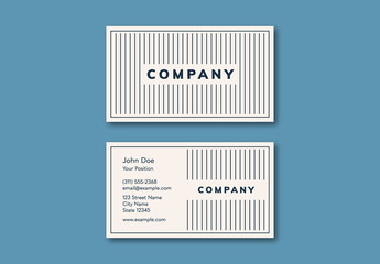 Business Card Template with Frame and Lines