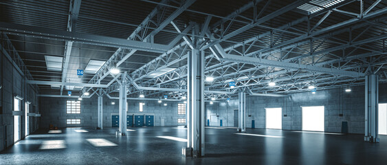 Modern industrial warehouse interior