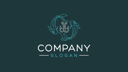 Fishing minimal logo desing