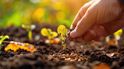 Autumn season for cultivating plant seeds