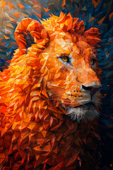 Leo, lion, low poly art illustration. AI generative - 786120658