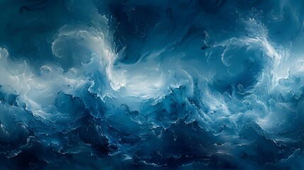 AI generated illustration of blue and white water swirling on the surface - obrazy, fototapety, plakaty