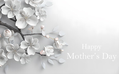 grey color tree flower roses mother day 3d background wallpaper