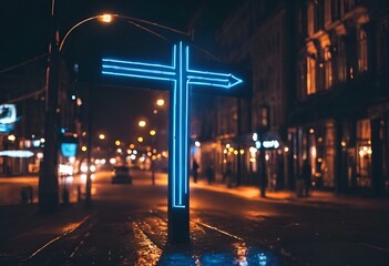 Make sure you take the right path: salvation this way. - obrazy, fototapety, plakaty