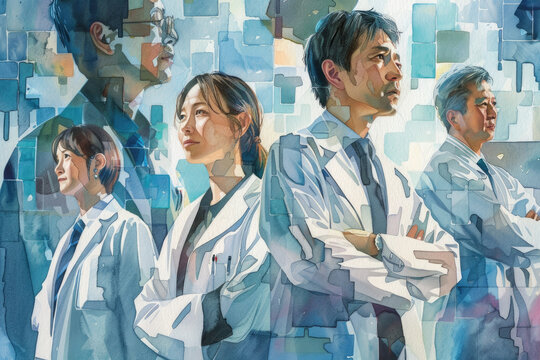 A Group Of Healthcare Professionals In Lab Coats Exude Confidence And Unity With Arms Crossed