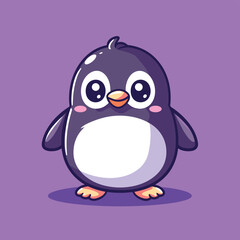 Fototapeta premium Cute little happy penguin cartoon animal illustration vector graphic