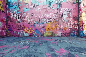 A wall covered in graffiti with the word written on it