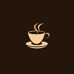 Coffee cup with steam on a brown backdrop, AI-generated.