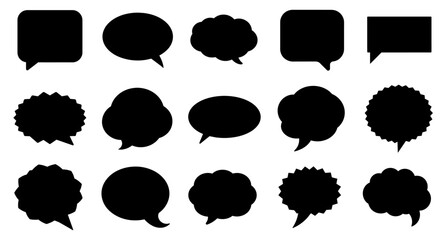 Speech bubbles vector set. Cloud cartoon speech bubbles for talking, chatting, messages