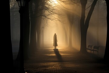 Fototapeta premium Mysterious Mist: Use a fog machine to create a mysterious atmosphere.