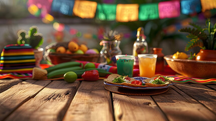 Naklejka na ściany i meble Cinco de Mayo table for mock up