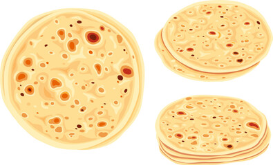 tortillas on white background. Vector eps 10. Perfect for wallpaper or design elements