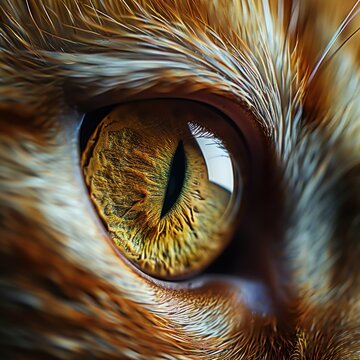 Close up portrait of a cat with beautiful yellow cat's eye