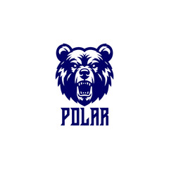 Obraz premium polar bear head logo mascot design, vector design