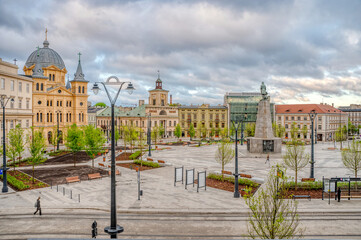  The city of Łódź - view of Freedom Square. - obrazy, fototapety, plakaty