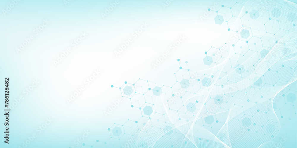 Poster health care and medical pattern innovation concept science background design. abstract geometric hex