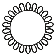 Round design element, sun flower 