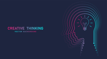 Creative thinking ideas brain innovation concept. Bright idea and Bulb Lamp, Concept of creative idea brainstorm and imagination development, Business concept vector illustration.