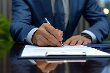 Commercial Real Estate Broker Signing Lease Agreement Loan